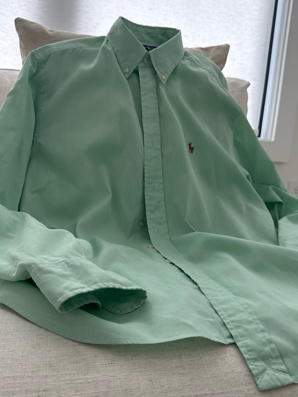 Polo Ralph Lauren Mint Green Button-Down Shirt Size L (16.5) - Picture 8 of 8